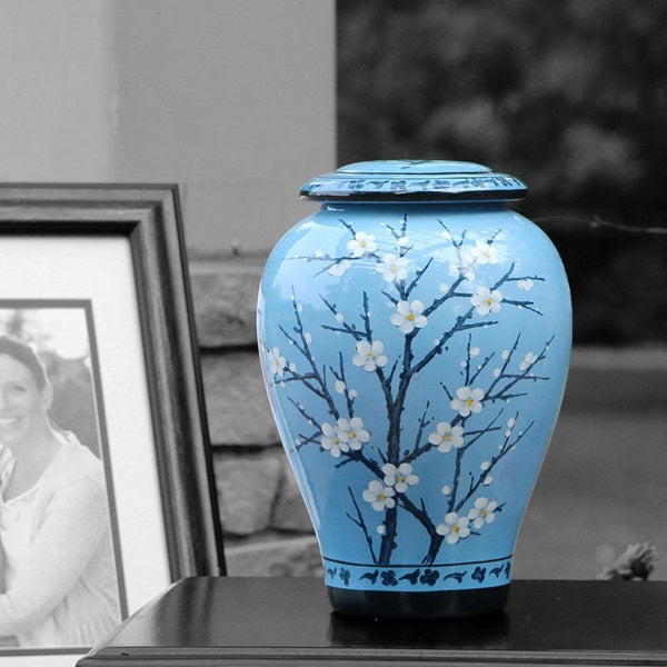 Floral Plum Blossom Large/Adult Cremation Urn-Cremation Urns-Terrybear-Afterlife Essentials