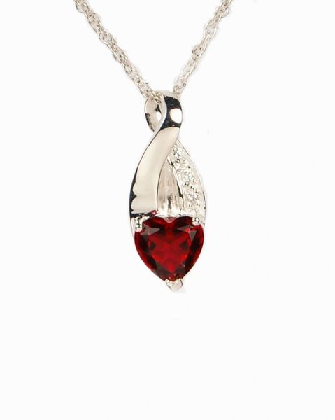Sterling Silver Dazzling Red Heart Cremation Jewelry-Jewelry-Cremation Keepsakes-Afterlife Essentials
