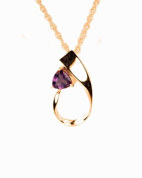 Gold Plated Amethyst Slider Pendant Cremation Jewelry-Jewelry-Cremation Keepsakes-Afterlife Essentials
