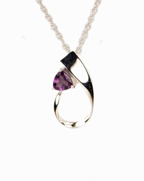 Sterling Silver Amethyst Slider Pendant Cremation Jewelry-Jewelry-Cremation Keepsakes-Afterlife Essentials
