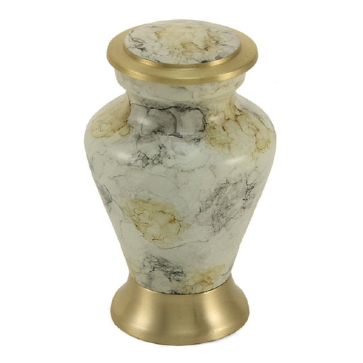 Glenwood White Marble Individual Keepsake with velvet bag Cremation Urn-Cremation Urns-Terrybear-Afterlife Essentials
