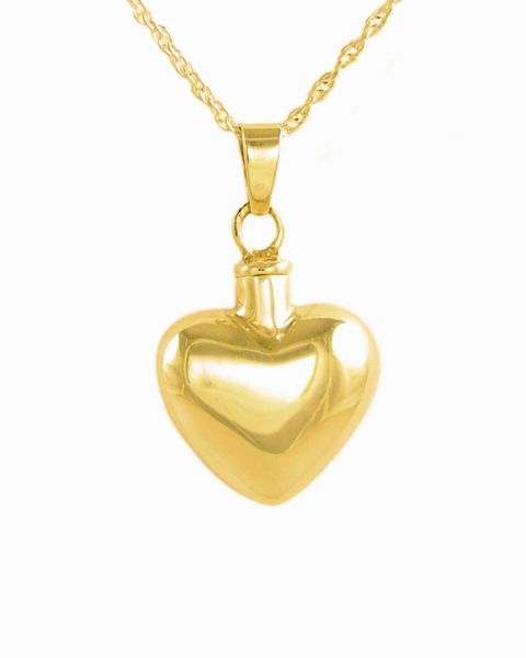 Gold Plated Heart Cremation Jewelry-Jewelry-Cremation Keepsakes-Afterlife Essentials