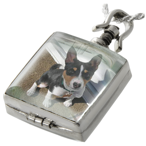 Glass Square Victorian Locket (Not For Ashes) Pet Cremation Jewelry-Jewelry-New Memorials-Afterlife Essentials