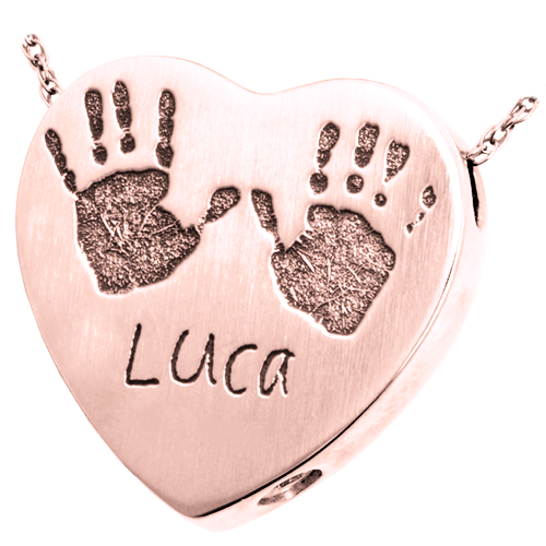 Baby Handprints with Name + Age on Heart Cremation Jewelry-Jewelry-New Memorials-Afterlife Essentials