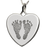 Heart Two Footprints Pendant Cremation Jewelry-Jewelry-New Memorials-925 Sterling Silver-No Chamber (flat)-Afterlife Essentials
