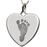 Heart Footprint Pendant Cremation Jewelry-Jewelry-New Memorials-925 Sterling Silver-No Chamber (flat)-Afterlife Essentials