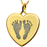 Heart Two Footprints Pendant Cremation Jewelry-Jewelry-New Memorials-14K Solid Yellow Gold (allow 4-5 weeks)-No Chamber (flat)-Afterlife Essentials