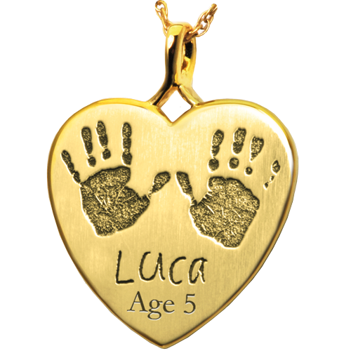 Baby Handprints with Name + Age on Heart Cremation Jewelry-Jewelry-New Memorials-Afterlife Essentials