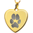 Heart Actual Pawprint Pet Pendant Cremation Jewelry-Jewelry-New Memorials-14K Solid Yellow Gold (allow 4-5 weeks)-No Chamber (flat)-Afterlife Essentials