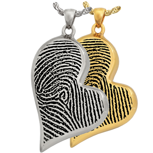 Teardrop Heart Full Coverage Fingerprint Pendant Cremation Jewelry-Jewelry-New Memorials-Afterlife Essentials