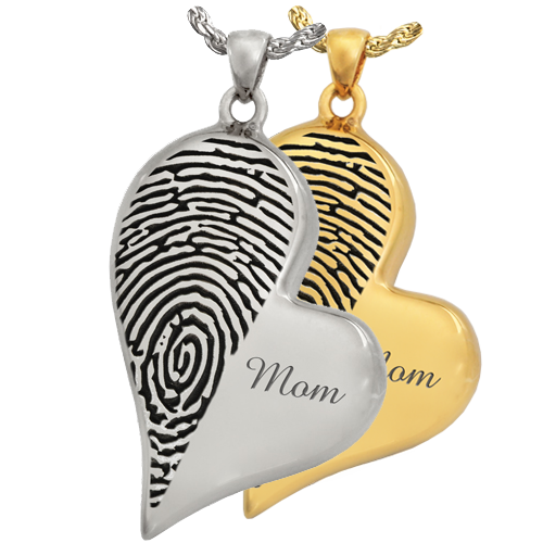 Teardrop Heart Halfprint With Name Jewelry-Jewelry-New Memorials-Afterlife Essentials