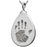Teardrop Handprint Pendant Cremation Jewelry-Jewelry-New Memorials-925 Sterling Silver-No Chamber (flat)-Afterlife Essentials