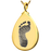 Teardrop Footprint Pendant Cremation Jewelry-Jewelry-New Memorials-14K Solid Yellow Gold (allow 4-5 weeks)-No Chamber (flat)-Afterlife Essentials