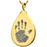 Teardrop Handprint Pendant Cremation Jewelry-Jewelry-New Memorials-14K Solid Yellow Gold (allow 4-5 weeks)-No Chamber (flat)-Afterlife Essentials
