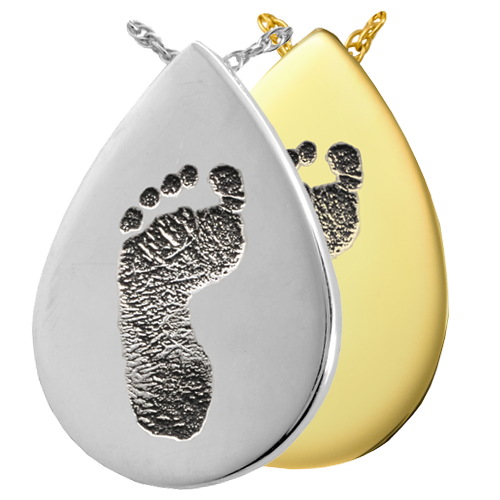 Teardrop Footprint Pendant Cremation Jewelry-Jewelry-New Memorials-Afterlife Essentials