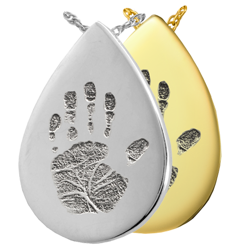 Teardrop Handprint Pendant Cremation Jewelry-Jewelry-New Memorials-Afterlife Essentials