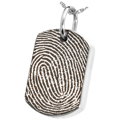 Full-Coverage or Rim Fingerprint Dog Tag Jewelry-Jewelry-New Memorials-Stainless Steel-Full Coverage-Chamber (for ashes)-Afterlife Essentials