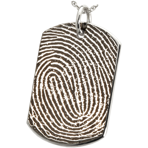 Full-Coverage or Rim Fingerprint Dog Tag Jewelry-Jewelry-New Memorials-Stainless Steel-Full Coverage-No Chamber (flat)-Afterlife Essentials