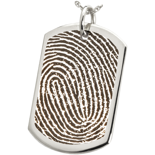 Full-Coverage or Rim Fingerprint Dog Tag Jewelry-Jewelry-New Memorials-Stainless Steel-Rim-No Chamber (flat)-Afterlife Essentials