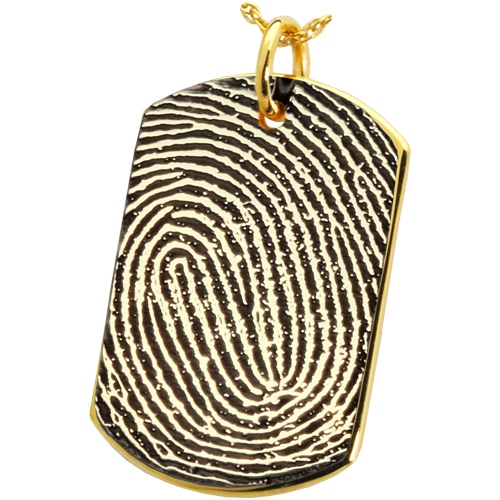 Full-Coverage or Rim Fingerprint Dog Tag Jewelry-Jewelry-New Memorials-14K Solid Yellow Gold-Full Coverage-No Chamber (flat)-Afterlife Essentials