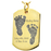 Baby 2 Footprints on Dog Tag Flat Charm Memorial Jewelry-Jewelry-New Memorials-14K Solid Yellow Gold (allow 4-5 weeks)-Afterlife Essentials