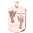 Baby 2 Footprints on Dog Tag Flat Charm Memorial Jewelry-Jewelry-New Memorials-14K Solid Rose Gold (allow 4-5 weeks)-Afterlife Essentials