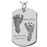 Baby 2 Footprints on Dog Tag Flat Charm Memorial Jewelry-Jewelry-New Memorials-925 Sterling Silver-Afterlife Essentials