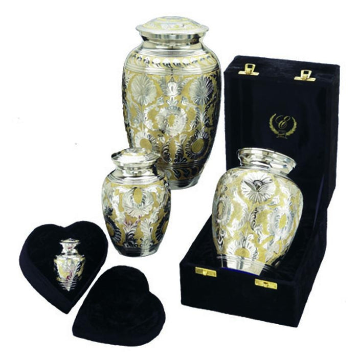 Gold and Black Adult Cremation Urn for Human Ashes –