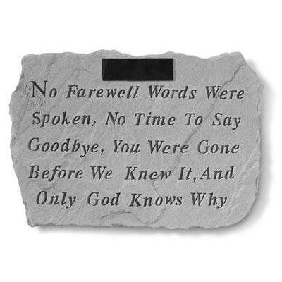 No Farewell Words… Memorial Gift-Memorial Stone-Kay Berry-Afterlife Essentials