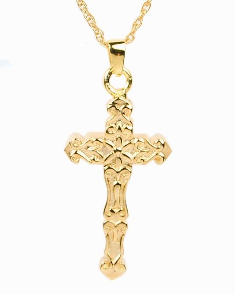 Gold Plated Antique Cross Cremation Jewelry-Jewelry-Cremation Keepsakes-Afterlife Essentials