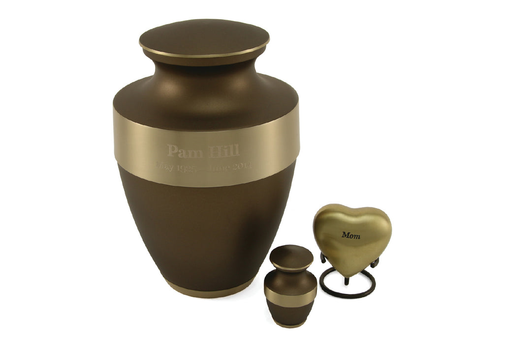 Lineas Rustic Bronze 6 Keepsake Set with velvet bag Cremation Urn-Cremation Urns-Terrybear-Afterlife Essentials