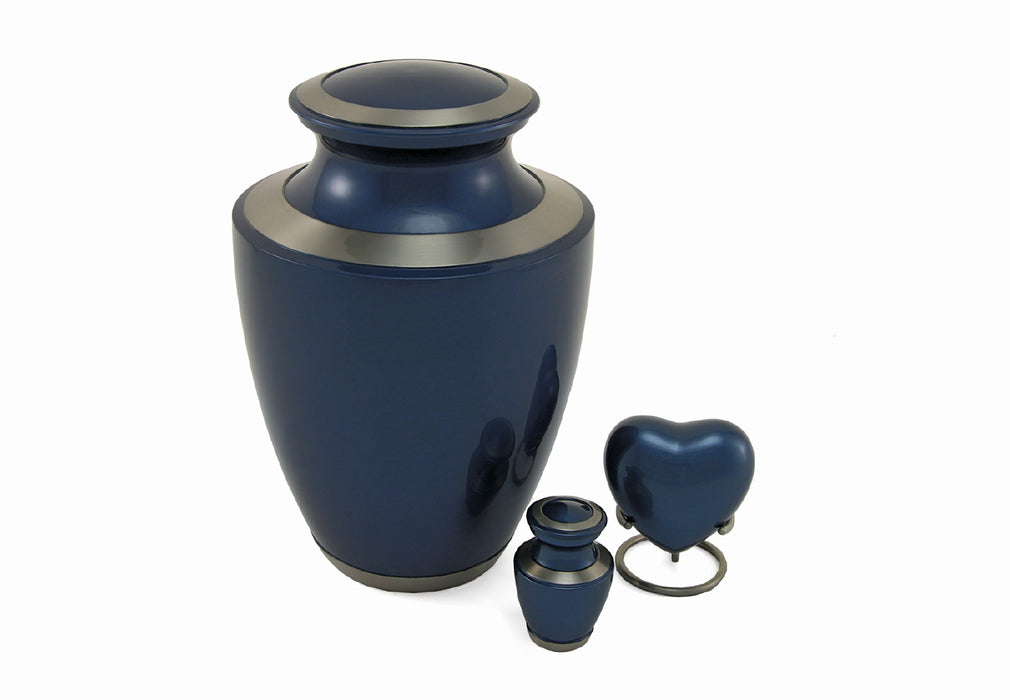 Trinity Moonlight Blue Individual Keepsake with velvet bag Cremation Urn-Cremation Urns-Terrybear-Afterlife Essentials