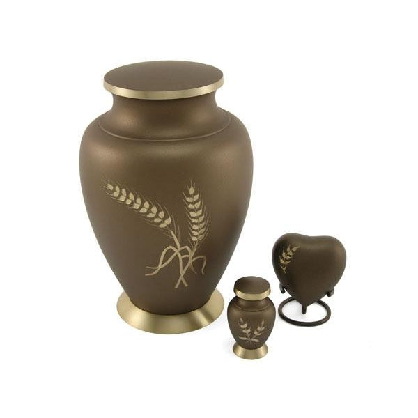 Aria Wheat Heart Keepsake with velvet box Cremation Urn-Cremation Urns-Terrybear-Afterlife Essentials