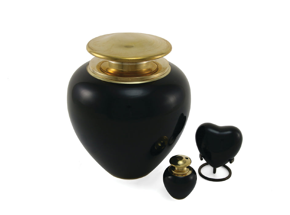 Satori Onyx Heart Keepsake with velvet box Cremation Urn-Cremation Urns-Terrybear-Afterlife Essentials