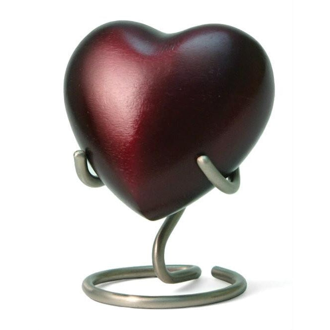 Monterey Ruby Heart Keepsake with velvet box Cremation Urn-Cremation Urns-Terrybear-Afterlife Essentials