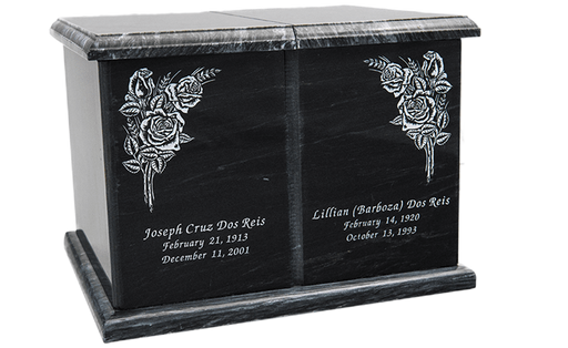 Evermore Black Rectangle Companion Urn 420 cu. in.-Cremation Urns-Infinity Urns-Afterlife Essentials