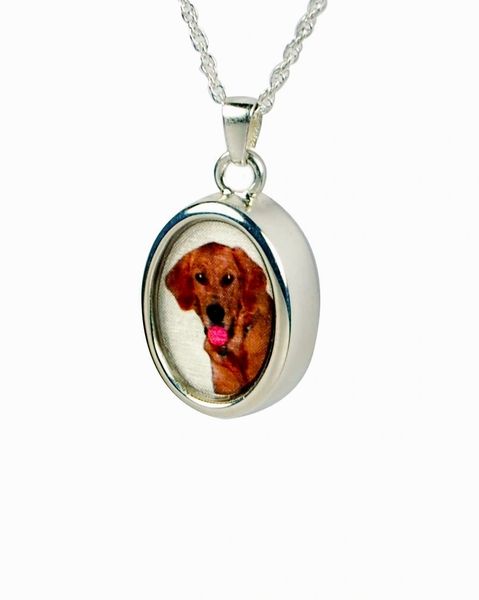 Sterling Silver Oval Photo Pendant Cremation Jewelry-Jewelry-Cremation Keepsakes-Afterlife Essentials