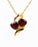 Gold Plated Hearts with Red Stones Cremation Jewelry-Jewelry-Cremation Keepsakes-Afterlife Essentials