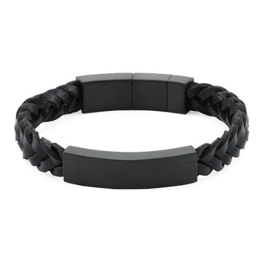 Onyx/Black Braided Leather Bracelet-Jewelry-Terrybear-Afterlife Essentials