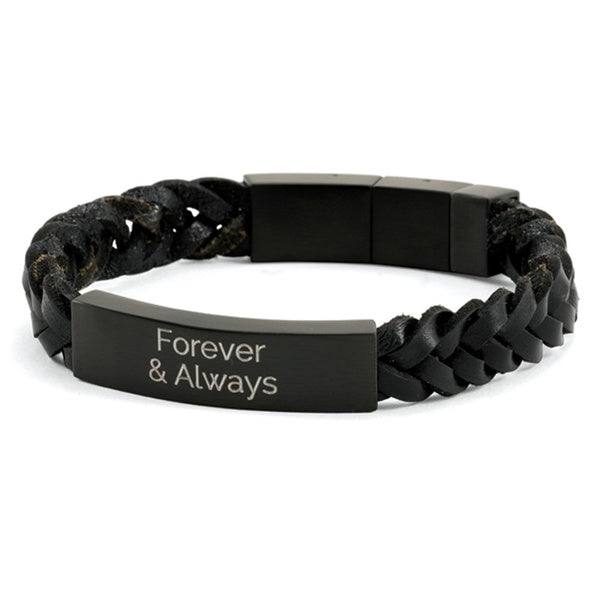 Onyx/Black Braided Leather Bracelet-Bracelets-Terrybear-Afterlife Essentials