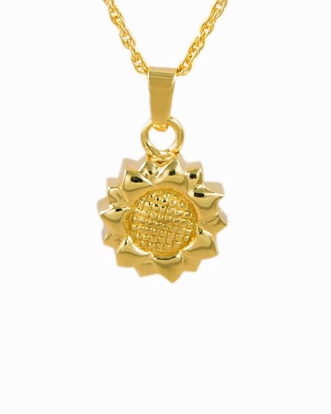 Gold Plated Sunflower Cremation Jewelry-Jewelry-Cremation Keepsakes-Afterlife Essentials
