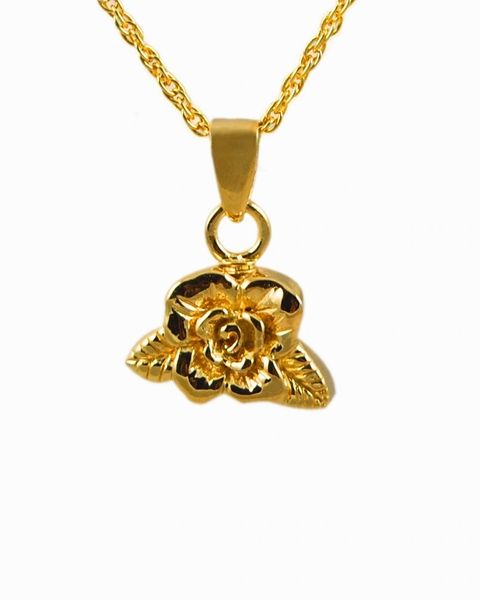 Gold Plated Rose Cremation Jewelry-Jewelry-Cremation Keepsakes-Afterlife Essentials