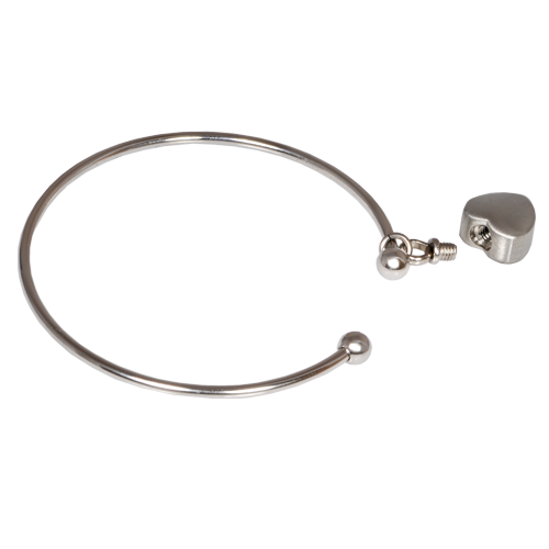 Stainless Steel Cuff Bracelet With Heart Cremation Jewelry-Jewelry-New Memorials-Afterlife Essentials