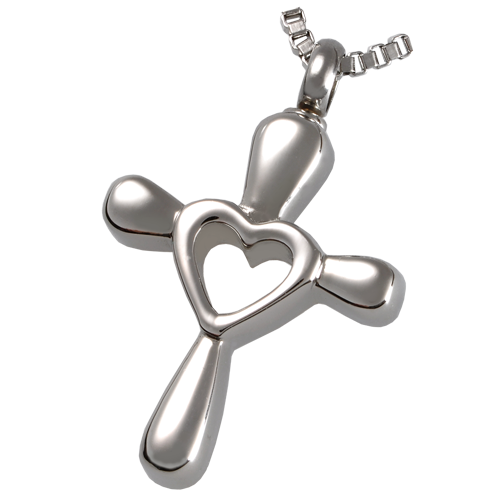 Stainless Steel Heart Cross Cremation Jewelry-Jewelry-New Memorials-Afterlife Essentials