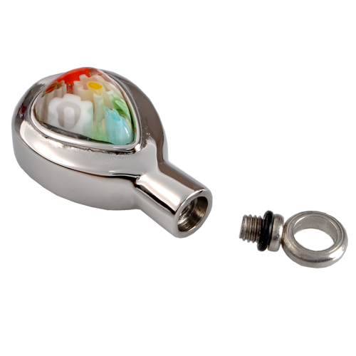 Stainless Steel Art Glass Teardrop Cremation Jewelry-Jewelry-New Memorials-Afterlife Essentials