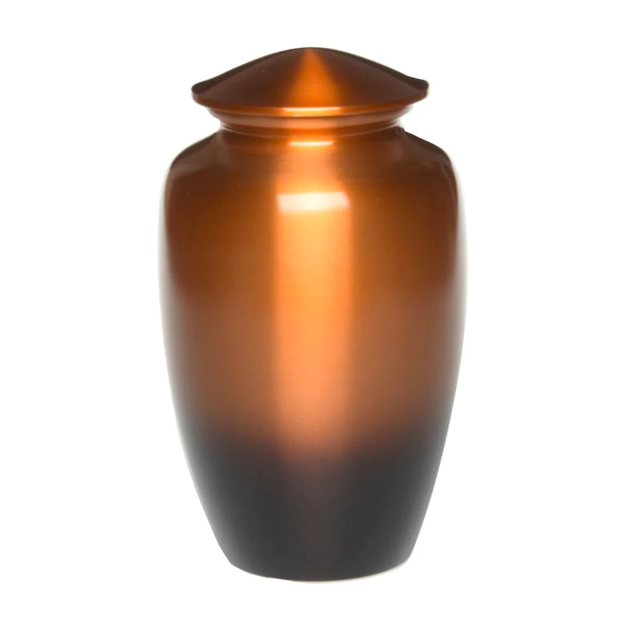 Alloy Cremation Urn in Beautiful Sunset (Copper-2 shades) Ombre – Adult Size-Cremation Urns-Bogati-Afterlife Essentials