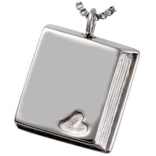 Stainless Steel Book Of Love Cremation Jewelry-Jewelry-New Memorials-Free Black Satin Cord-Afterlife Essentials