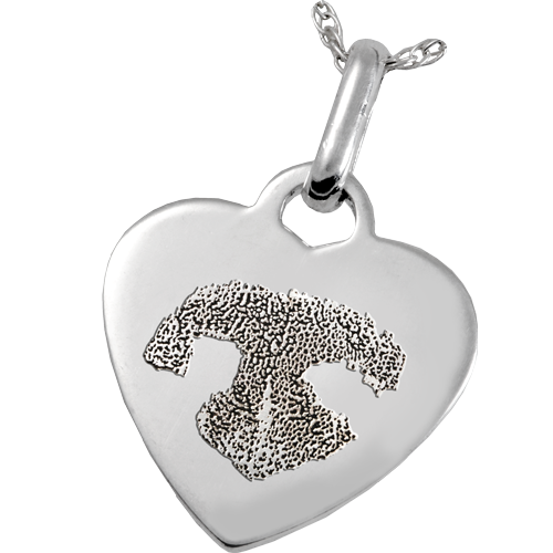 Sterling Silver Heart Tag Noseprint Pet Memorial Jewelry-Jewelry-New Memorials-Free Black Satin Cord-Afterlife Essentials