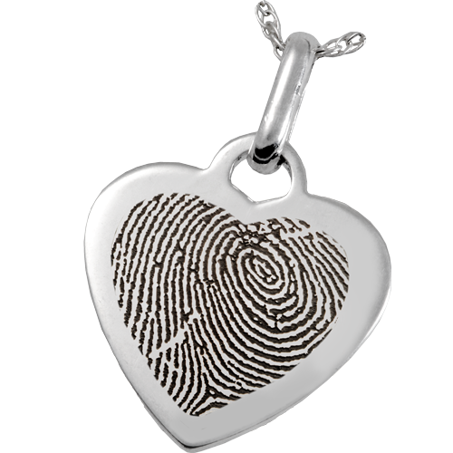 Sterling Silver Heart Fingerprint Full Coverage or Rim Pendant Memorial Jewelry-Jewelry-New Memorials-Afterlife Essentials