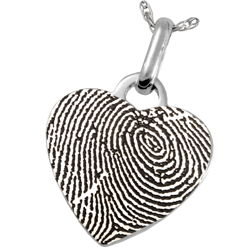 Sterling Silver Heart Fingerprint Full Coverage or Rim Pendant Memorial Jewelry-Jewelry-New Memorials-Afterlife Essentials